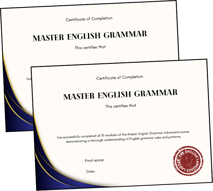Grammar Advanced certificate of completion