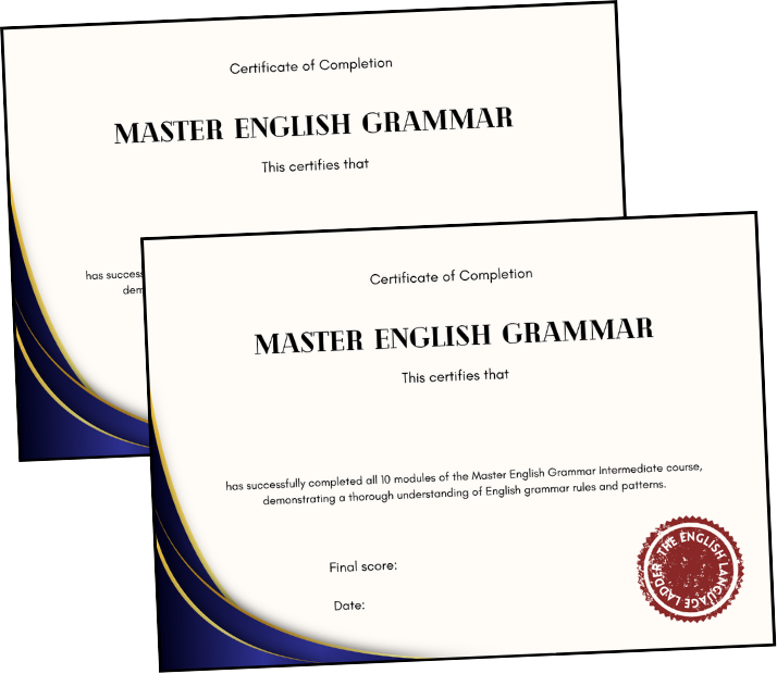 Grammar Intermediate certificate of completion